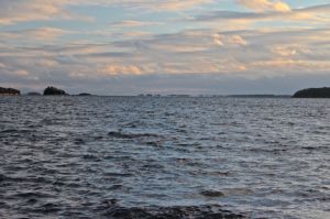 islands floating in distance